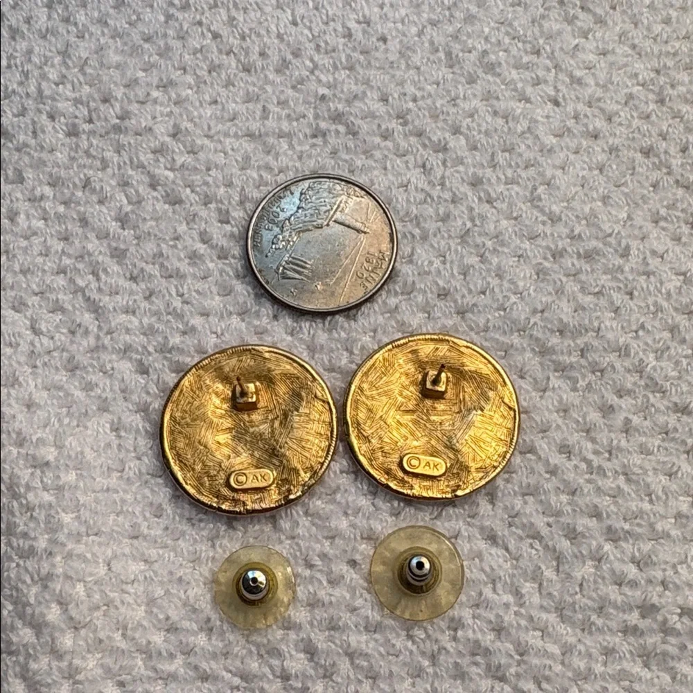 Anne Klein reproduction Carthaginian electrum stater coin earrings - Picture 3 of 5